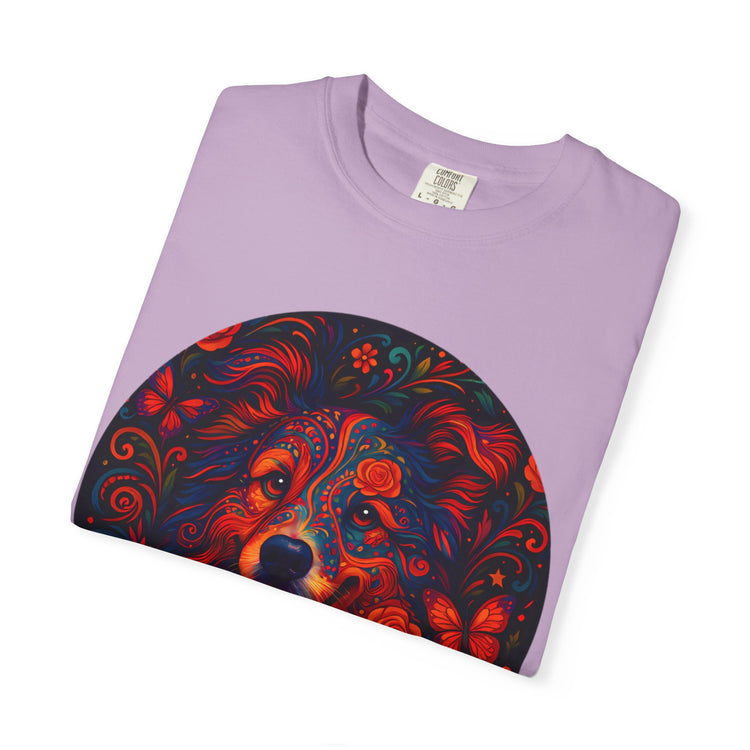 Border Collie Psychedelic T-Shirt – Colorful Dog Art Tee, Trippy Floral Design for Dog Lovers