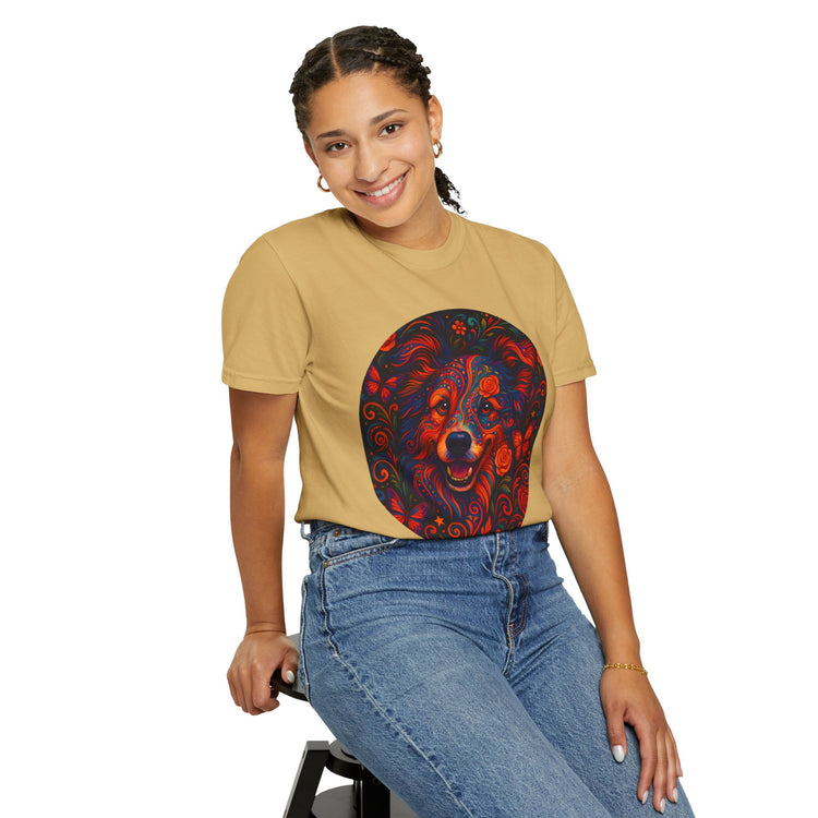 Border Collie Psychedelic T-Shirt – Colorful Dog Art Tee, Trippy Floral Design for Dog Lovers