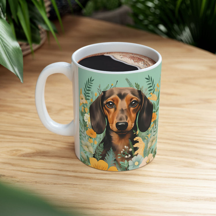 Dog Lover Mug – Adorable Puppy Print Ceramic Coffee Cup – 11oz / 15oz