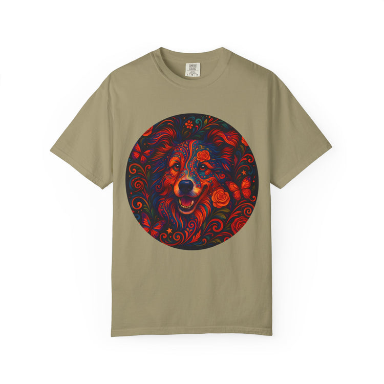 Border Collie Psychedelic T-Shirt – Colorful Dog Art Tee, Trippy Floral Design for Dog Lovers