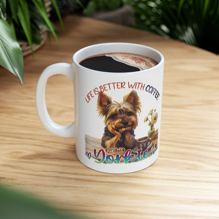 Cute Dog Lover Mug – Adorable Puppy Print Ceramic Coffee Cup – 11oz / 15oz