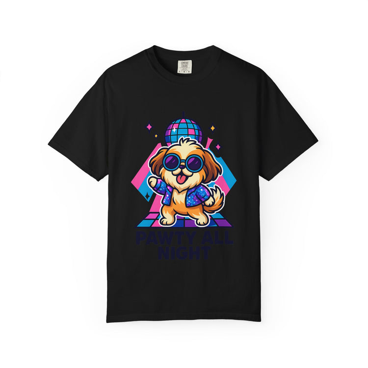 🕺 Pawty All Night Shih Tzu T-Shirt – Funny Disco Dog Meme Tee for Pet Lovers & Party Animals 🐾