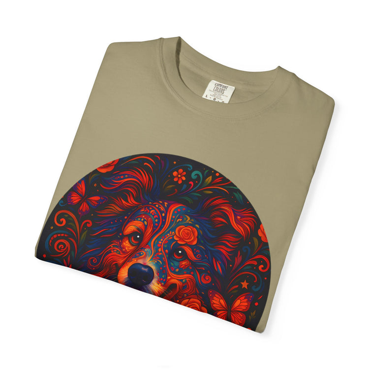 Border Collie Psychedelic T-Shirt – Colorful Dog Art Tee, Trippy Floral Design for Dog Lovers