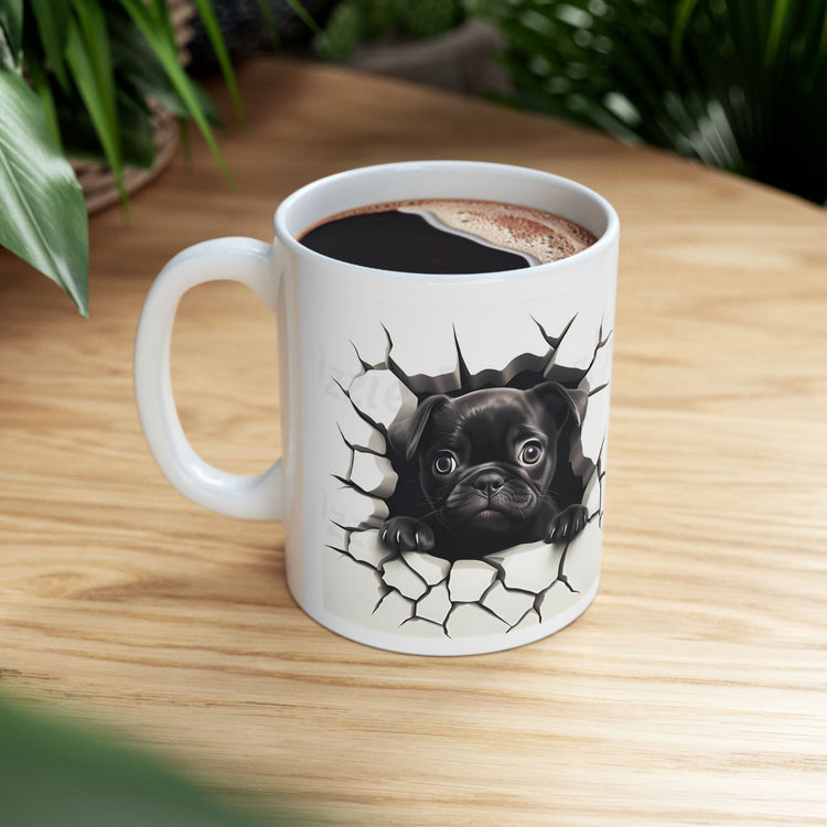 Cute Dog Lover Mug – Adorable Puppy Print Ceramic Coffee Cup – 11oz / 15oz