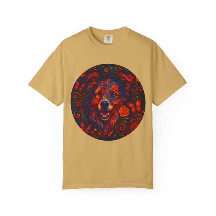 Border Collie Psychedelic T-Shirt – Colorful Dog Art Tee, Trippy Floral Design for Dog Lovers