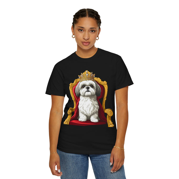 👑2 Funny Shih Tzu Royal Meme T-Shirt – Cute Dog Cartoon Tee for Dog Moms & Pet Lovers 🐾
