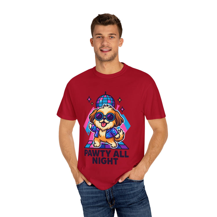 🕺 Pawty All Night Shih Tzu T-Shirt – Funny Disco Dog Meme Tee for Pet Lovers & Party Animals 🐾