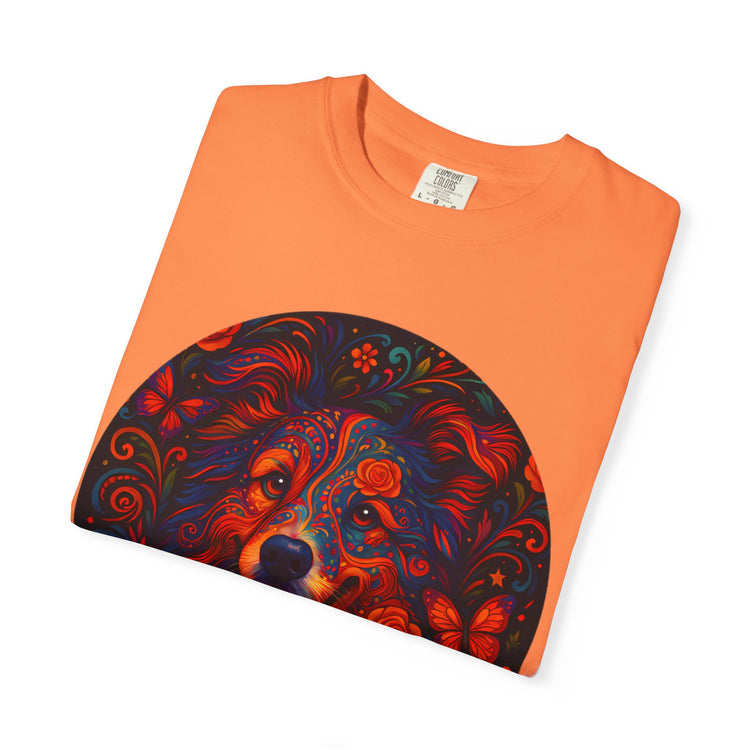 Border Collie Psychedelic T-Shirt – Colorful Dog Art Tee, Trippy Floral Design for Dog Lovers