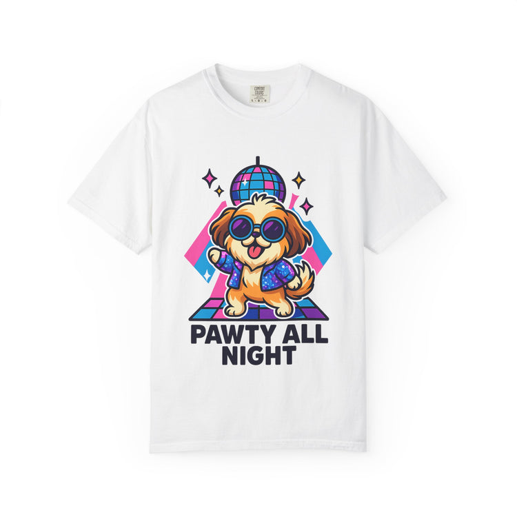 🕺 Pawty All Night Shih Tzu T-Shirt – Funny Disco Dog Meme Tee for Pet Lovers & Party Animals 🐾