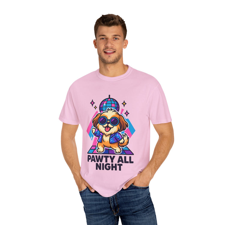 🕺 Pawty All Night Shih Tzu T-Shirt – Funny Disco Dog Meme Tee for Pet Lovers & Party Animals 🐾