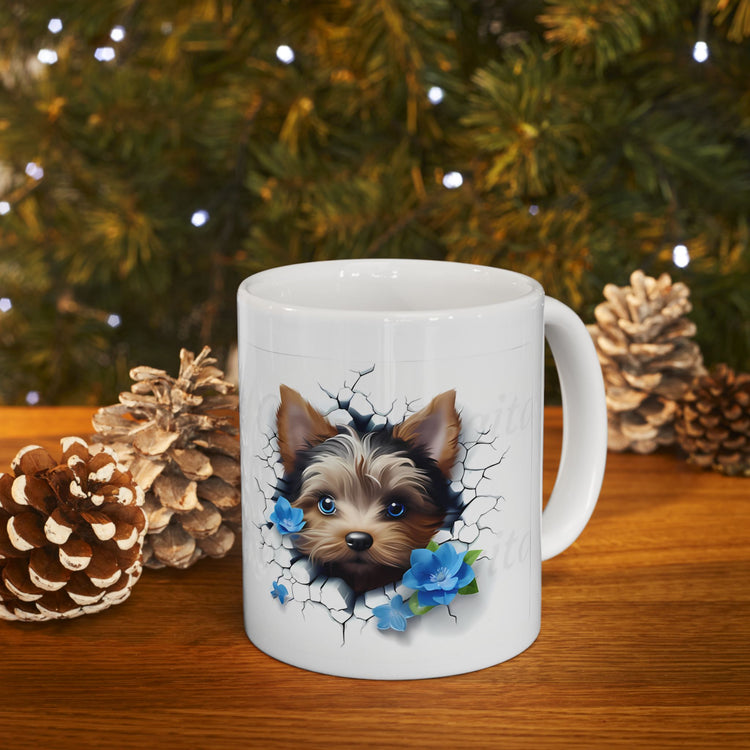 Cute Dog Lover Mug – Adorable Puppy Print Ceramic Coffee Cup – 11oz / 15oz