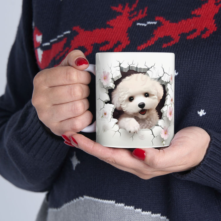 Dog Lover Mug – Adorable Puppy Print Ceramic Coffee Cup – 11oz / 15oz