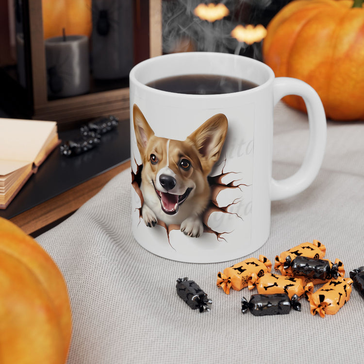 Dog Lover Mug – Adorable Puppy Print Ceramic Coffee Cup – 11oz / 15oz