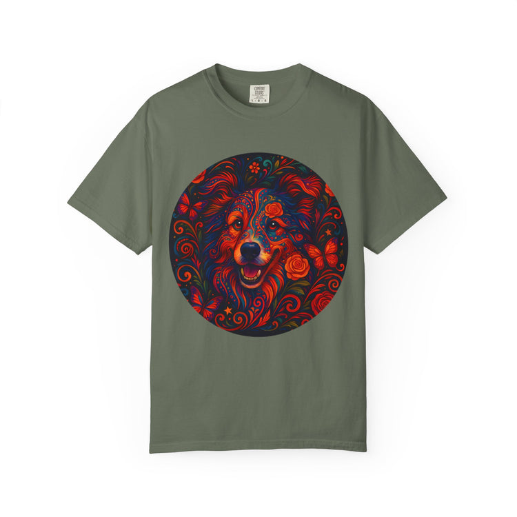 Border Collie Psychedelic T-Shirt – Colorful Dog Art Tee, Trippy Floral Design for Dog Lovers