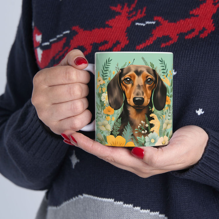 Dog Lover Mug – Adorable Puppy Print Ceramic Coffee Cup – 11oz / 15oz