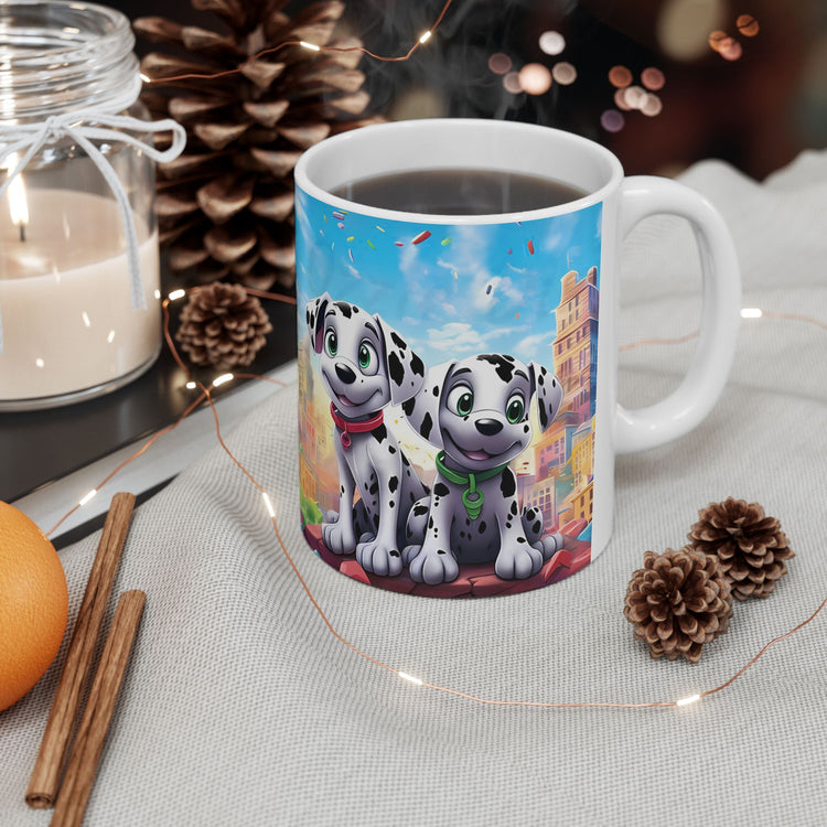Cute Dog Lover Mug – Adorable Puppy Print Ceramic Coffee Cup – 11oz / 15oz