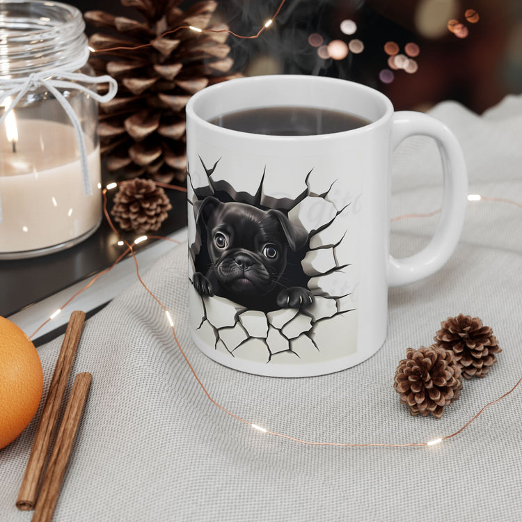 Cute Dog Lover Mug – Adorable Puppy Print Ceramic Coffee Cup – 11oz / 15oz