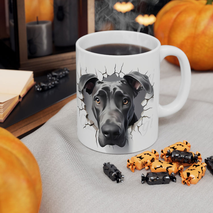Cute Dog Lover Mug – Adorable Puppy Print Ceramic Coffee Cup – 11oz / 15oz