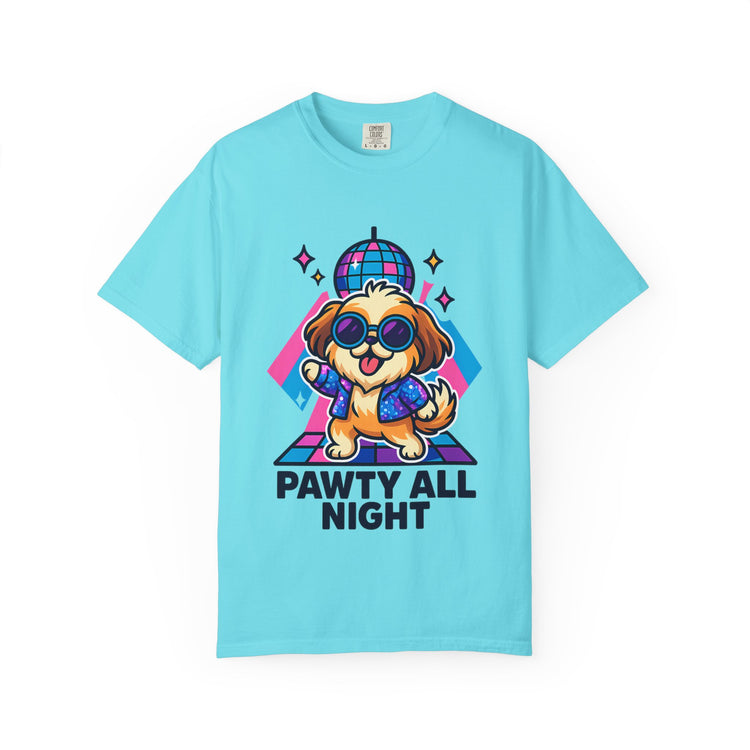 🕺 Pawty All Night Shih Tzu T-Shirt – Funny Disco Dog Meme Tee for Pet Lovers & Party Animals 🐾