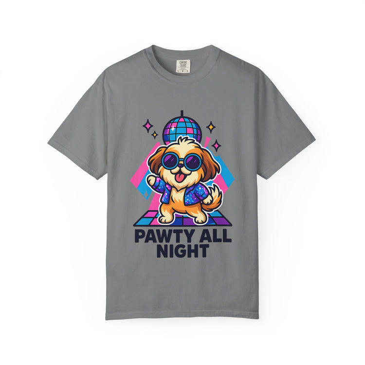🕺 Pawty All Night Shih Tzu T-Shirt – Funny Disco Dog Meme Tee for Pet Lovers & Party Animals 🐾