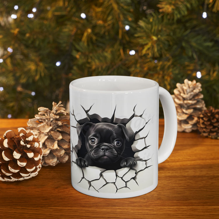 Cute Dog Lover Mug – Adorable Puppy Print Ceramic Coffee Cup – 11oz / 15oz