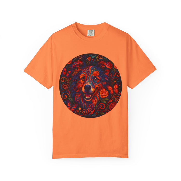 Border Collie Psychedelic T-Shirt – Colorful Dog Art Tee, Trippy Floral Design for Dog Lovers