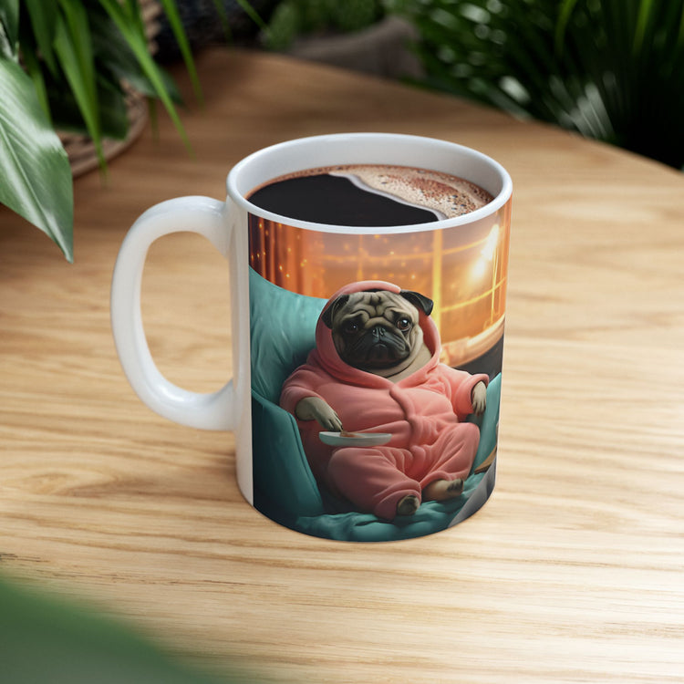 Dog Lover Mug – Adorable Puppy Print Ceramic Coffee Cup – 11oz / 15oz