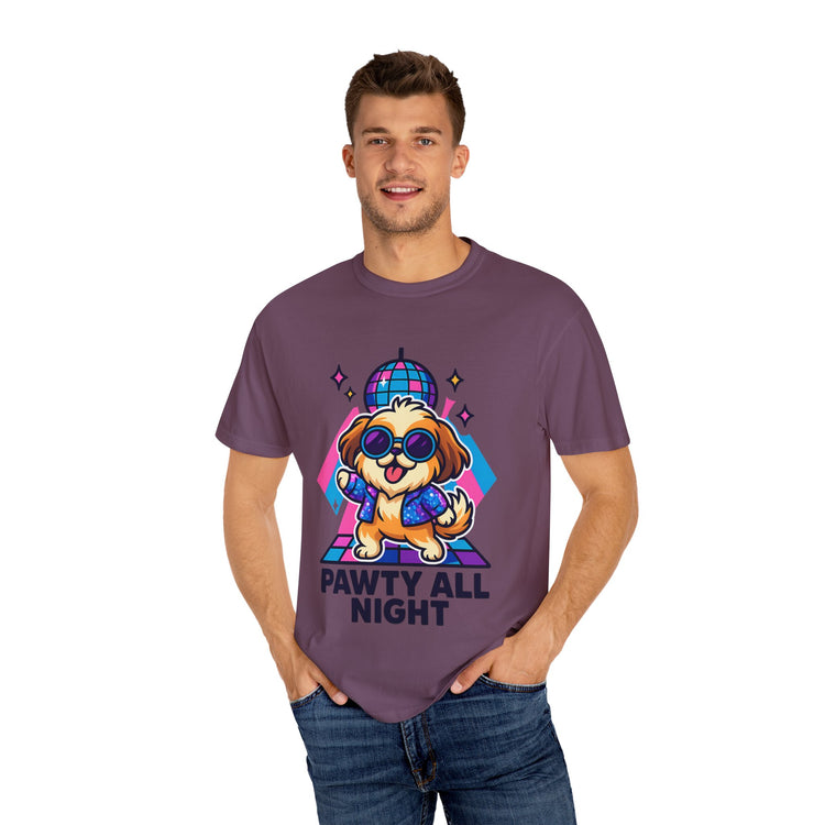 🕺 Pawty All Night Shih Tzu T-Shirt – Funny Disco Dog Meme Tee for Pet Lovers & Party Animals 🐾
