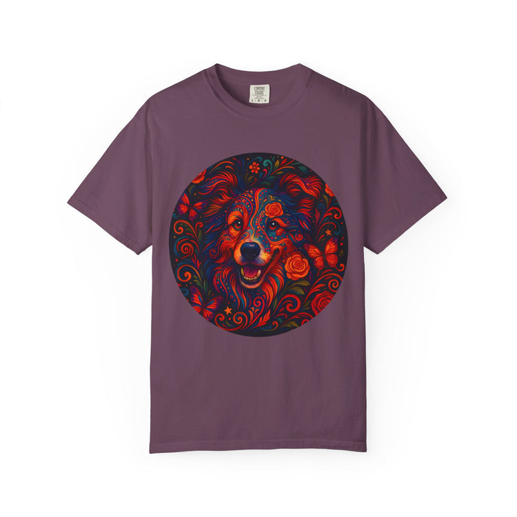 Border Collie Psychedelic T-Shirt – Colorful Dog Art Tee, Trippy Floral Design for Dog Lovers