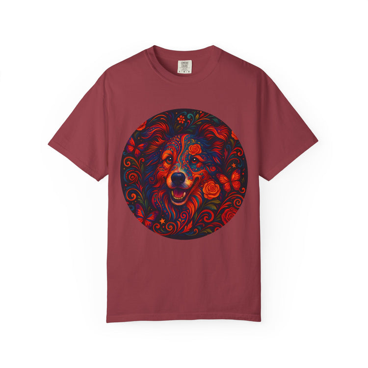 Border Collie Psychedelic T-Shirt – Colorful Dog Art Tee, Trippy Floral Design for Dog Lovers