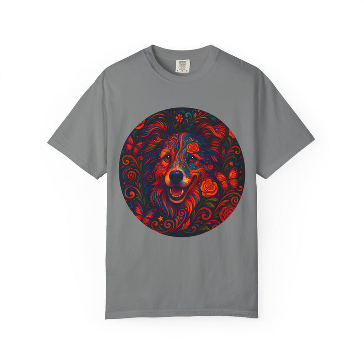 Border Collie Psychedelic T-Shirt – Colorful Dog Art Tee, Trippy Floral Design for Dog Lovers
