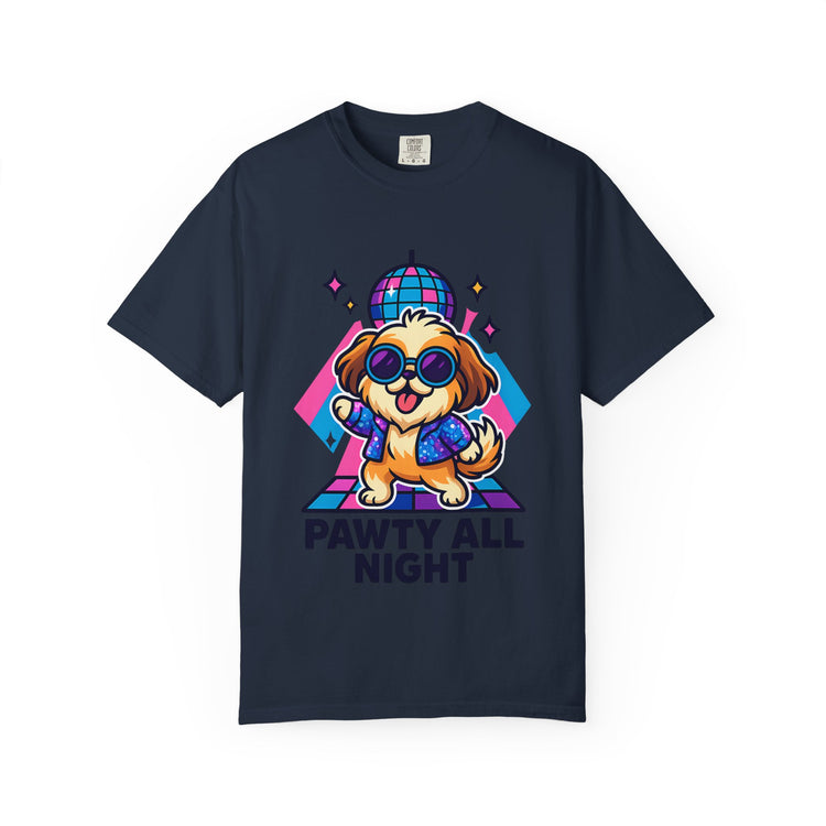 🕺 Pawty All Night Shih Tzu T-Shirt – Funny Disco Dog Meme Tee for Pet Lovers & Party Animals 🐾