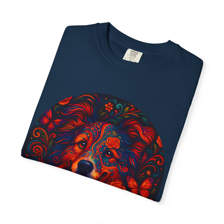 Border Collie Psychedelic T-Shirt – Colorful Dog Art Tee, Trippy Floral Design for Dog Lovers