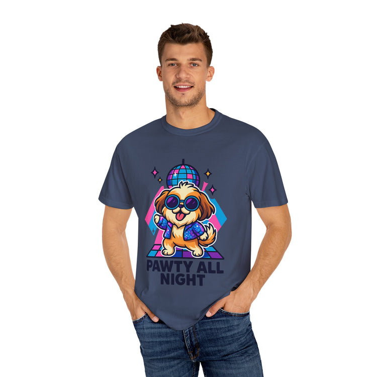 🕺 Pawty All Night Shih Tzu T-Shirt – Funny Disco Dog Meme Tee for Pet Lovers & Party Animals 🐾