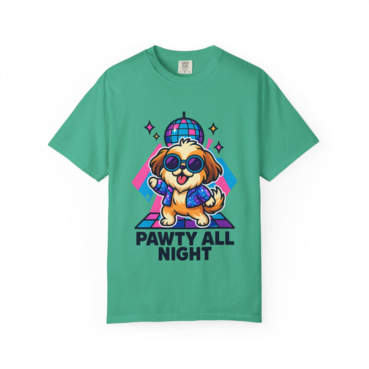 🕺 Pawty All Night Shih Tzu T-Shirt – Funny Disco Dog Meme Tee for Pet Lovers & Party Animals 🐾