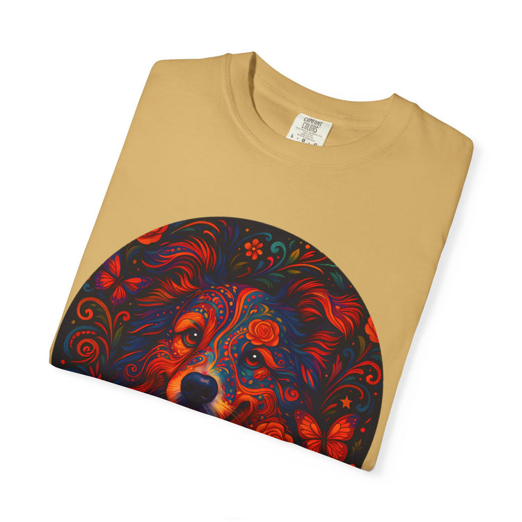 Border Collie Psychedelic T-Shirt – Colorful Dog Art Tee, Trippy Floral Design for Dog Lovers