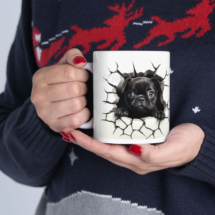 Cute Dog Lover Mug – Adorable Puppy Print Ceramic Coffee Cup – 11oz / 15oz
