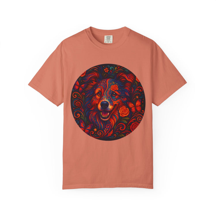 Border Collie Psychedelic T-Shirt – Colorful Dog Art Tee, Trippy Floral Design for Dog Lovers