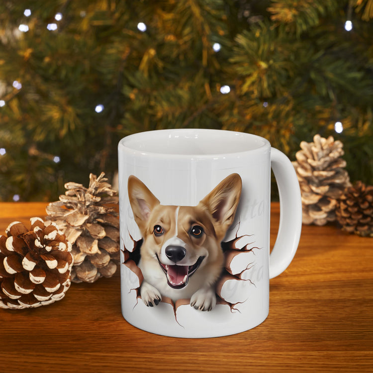 Dog Lover Mug – Adorable Puppy Print Ceramic Coffee Cup – 11oz / 15oz