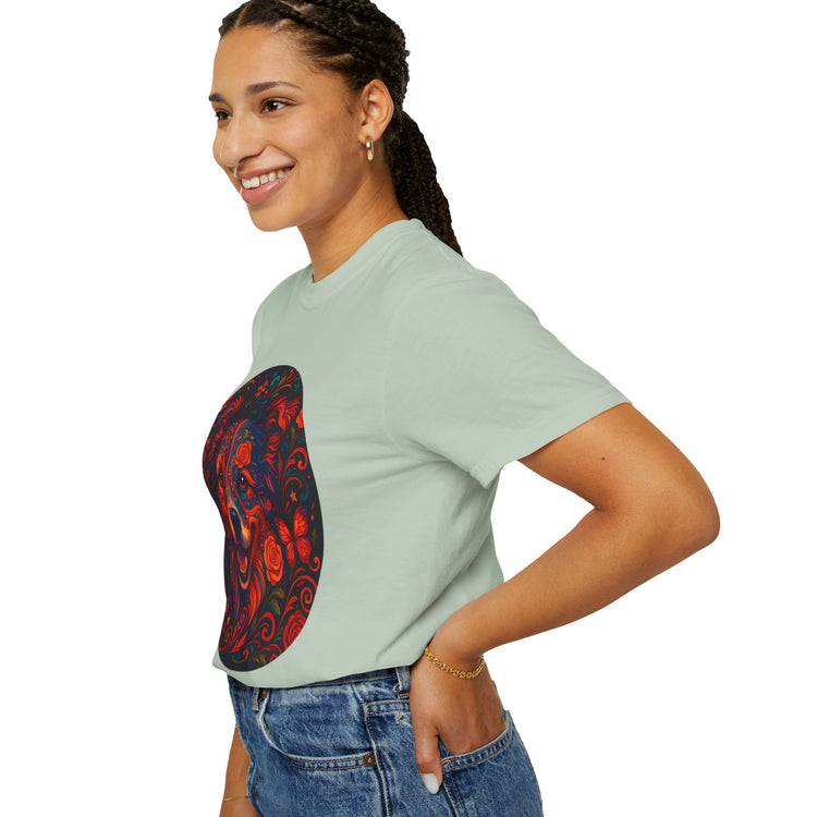 Border Collie Psychedelic T-Shirt – Colorful Dog Art Tee, Trippy Floral Design for Dog Lovers
