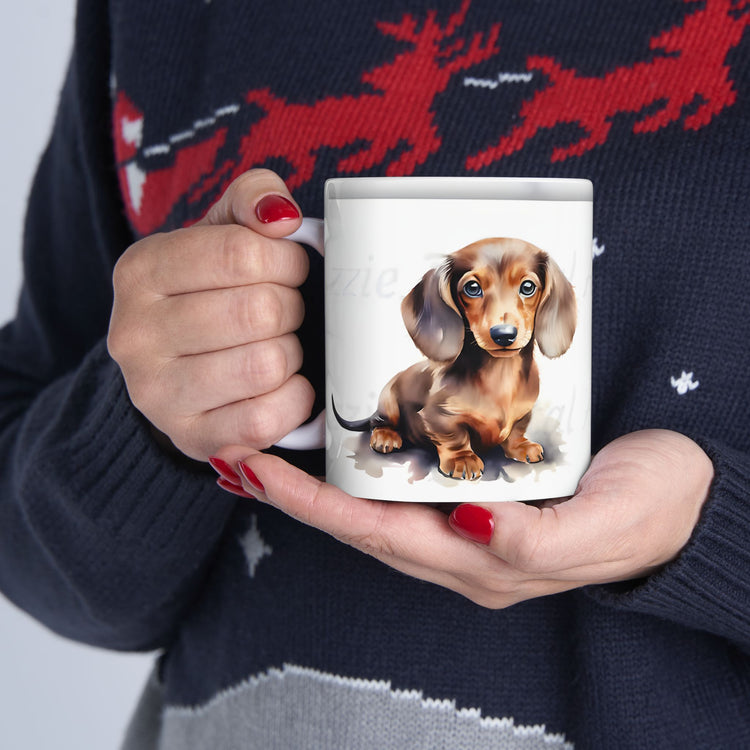 Cute Dog Lover Mug – Adorable Puppy Print Ceramic Coffee Cup – 11oz / 15oz