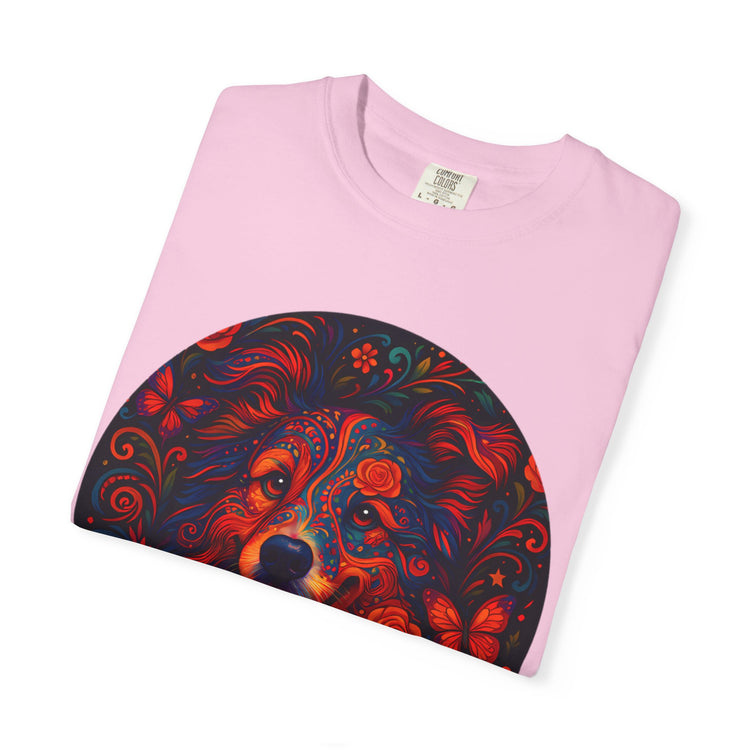 Border Collie Psychedelic T-Shirt – Colorful Dog Art Tee, Trippy Floral Design for Dog Lovers