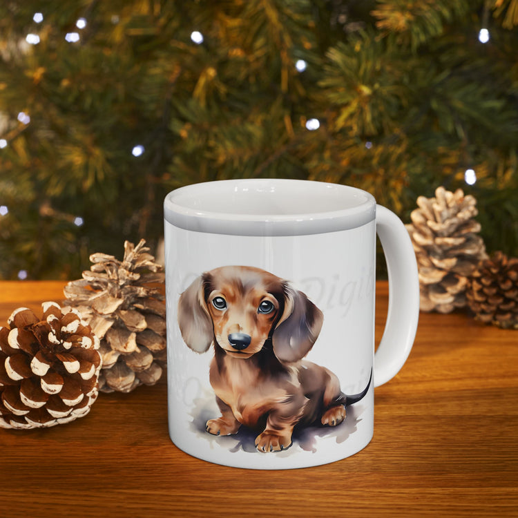 Cute Dog Lover Mug – Adorable Puppy Print Ceramic Coffee Cup – 11oz / 15oz