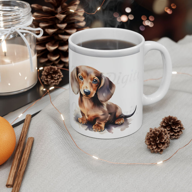 Cute Dog Lover Mug – Adorable Puppy Print Ceramic Coffee Cup – 11oz / 15oz