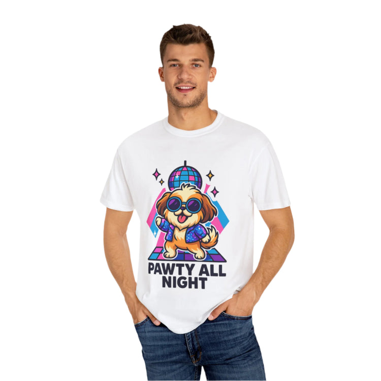 🕺 Pawty All Night Shih Tzu T-Shirt – Funny Disco Dog Meme Tee for Pet Lovers & Party Animals 🐾
