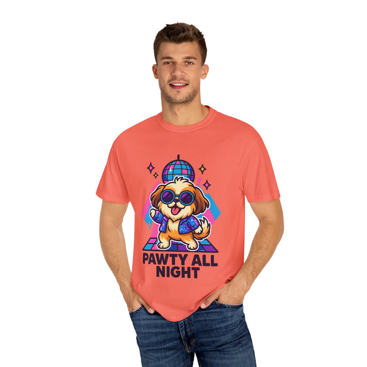 🕺 Pawty All Night Shih Tzu T-Shirt – Funny Disco Dog Meme Tee for Pet Lovers & Party Animals 🐾