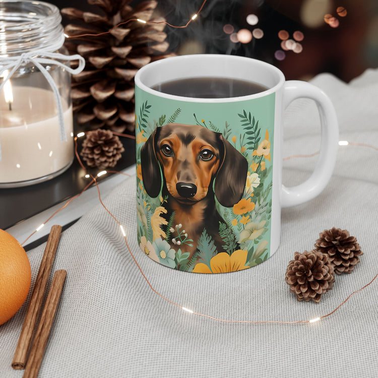 Dog Lover Mug – Adorable Puppy Print Ceramic Coffee Cup – 11oz / 15oz
