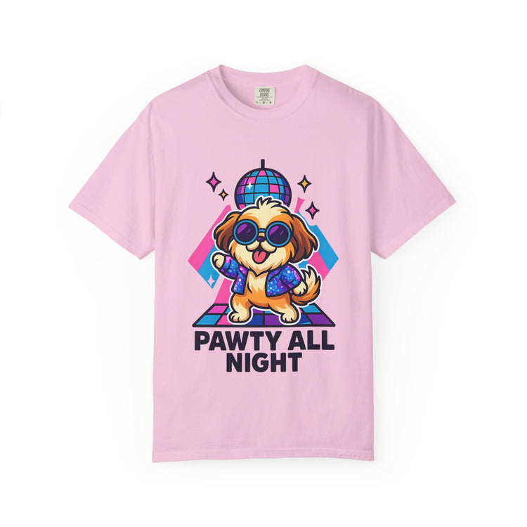 🕺 Pawty All Night Shih Tzu T-Shirt – Funny Disco Dog Meme Tee for Pet Lovers & Party Animals 🐾