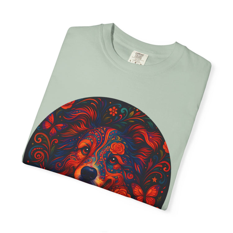 Border Collie Psychedelic T-Shirt – Colorful Dog Art Tee, Trippy Floral Design for Dog Lovers