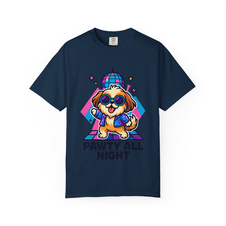 🕺 Pawty All Night Shih Tzu T-Shirt – Funny Disco Dog Meme Tee for Pet Lovers & Party Animals 🐾